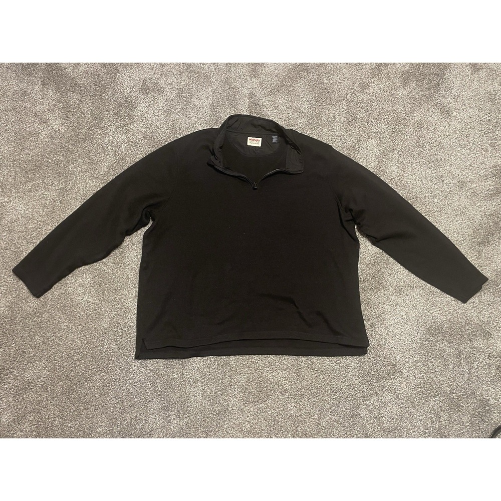 Men's Wrangler Authentics Black Pullover‎ 1/4 Zip Sweater Workwear